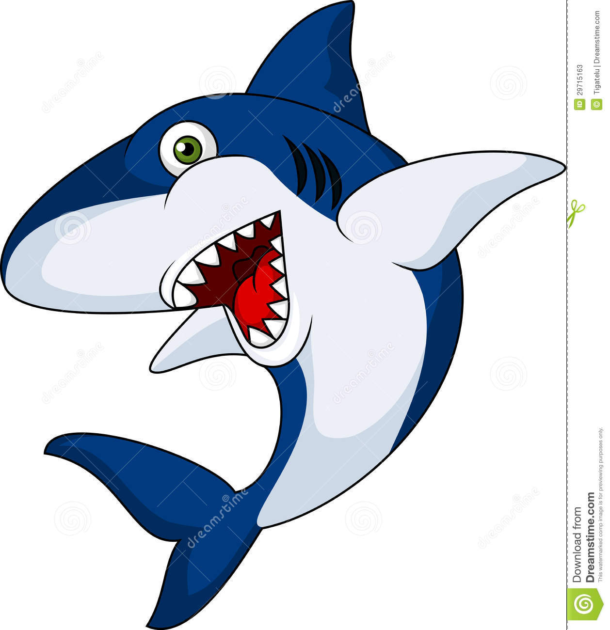 Illustration Of Shark Cartoon With Open Mouth