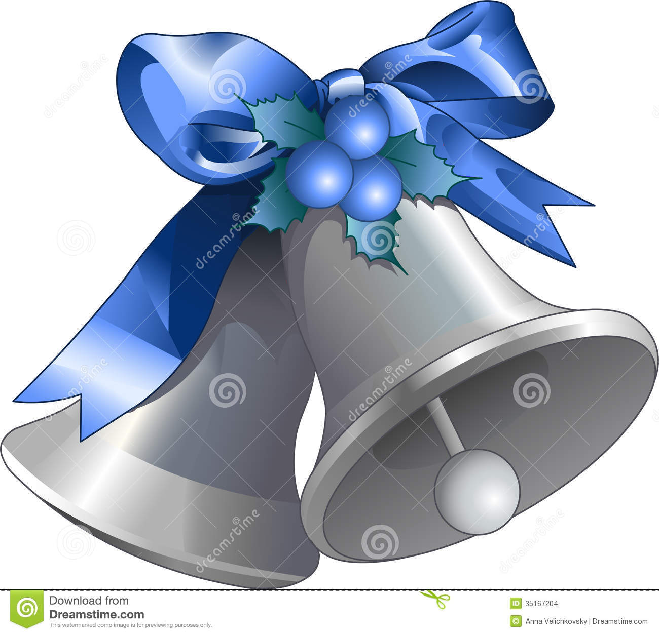 Illustration Of Silver Christmas Bells