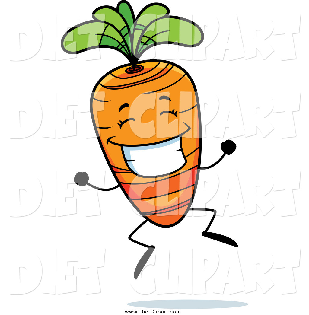 Larger Preview  Diet Clip Art Of A Happy Carrot Jumping By Cory Thoman