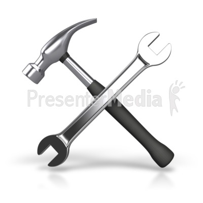 Metal Wrench Hammer Presentation Clipart