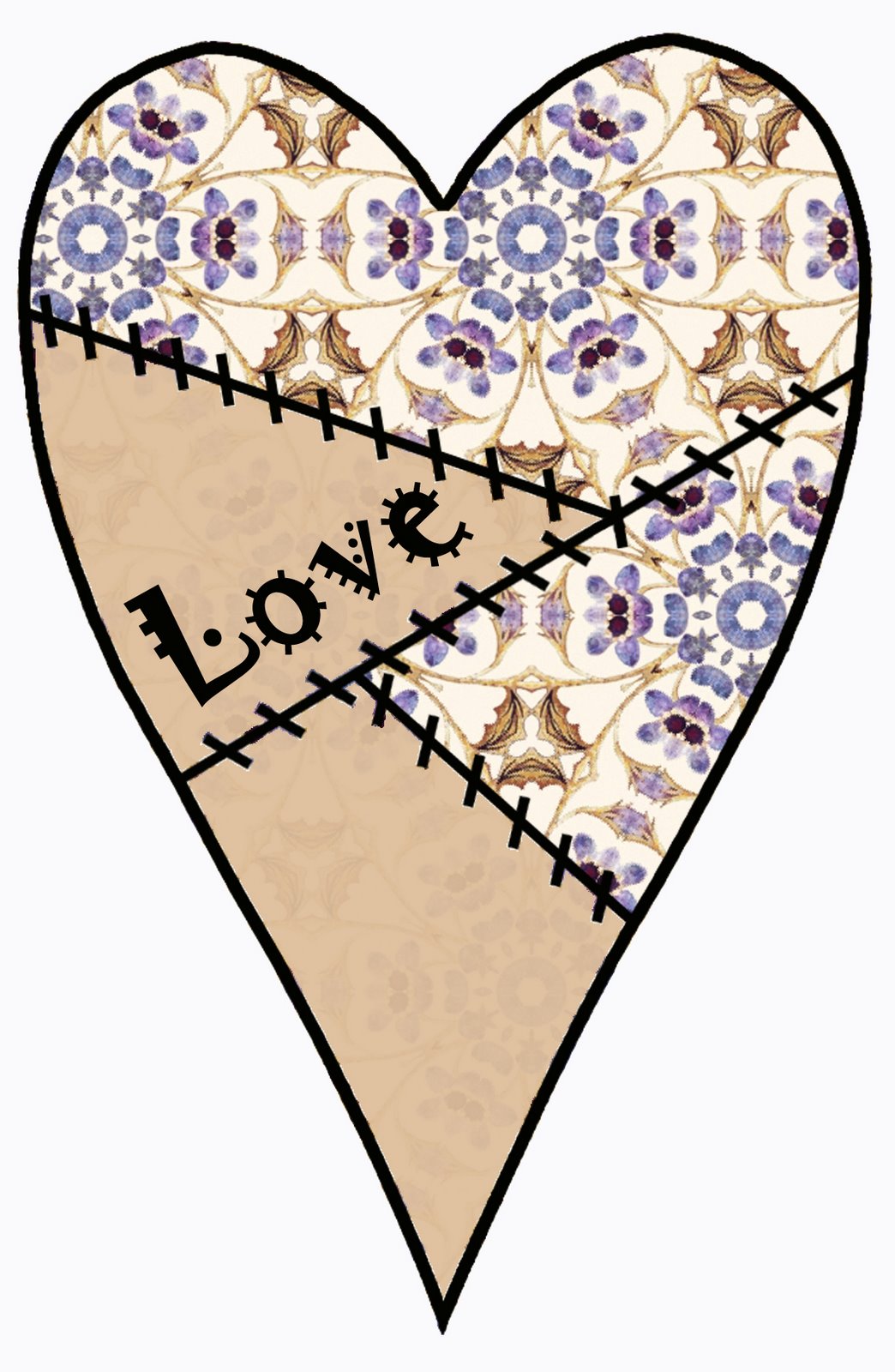 Military Purple Heart Clipart Patchwork Love Hearts Clip Art