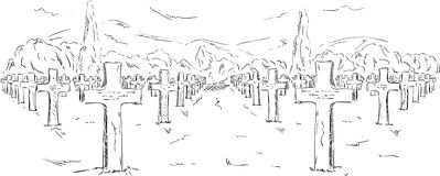 Peaceful Cemetery Stock Vectors Illustrations   Clipart