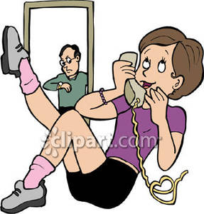 Sad Teenage Girl Clipart Teenage Girl Talking On The Phone With Her    