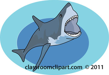 Shark Clipart   Shark With Teeth In Mouth   Classroom Clipart