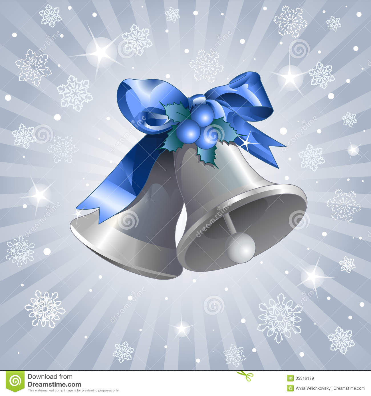 Silver Christmas Bells Silver Shiny Christmas Bells