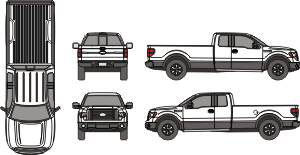 Toyota Pickup Truck Clipart Pickup Extended Cab 2 Doors