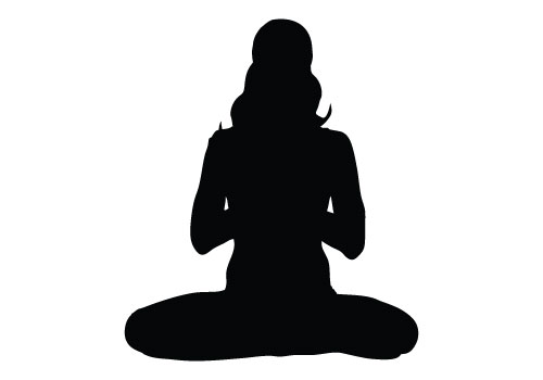 Yoga Silhouette Can Be Used For Exercise And Yoga Related Promotional    