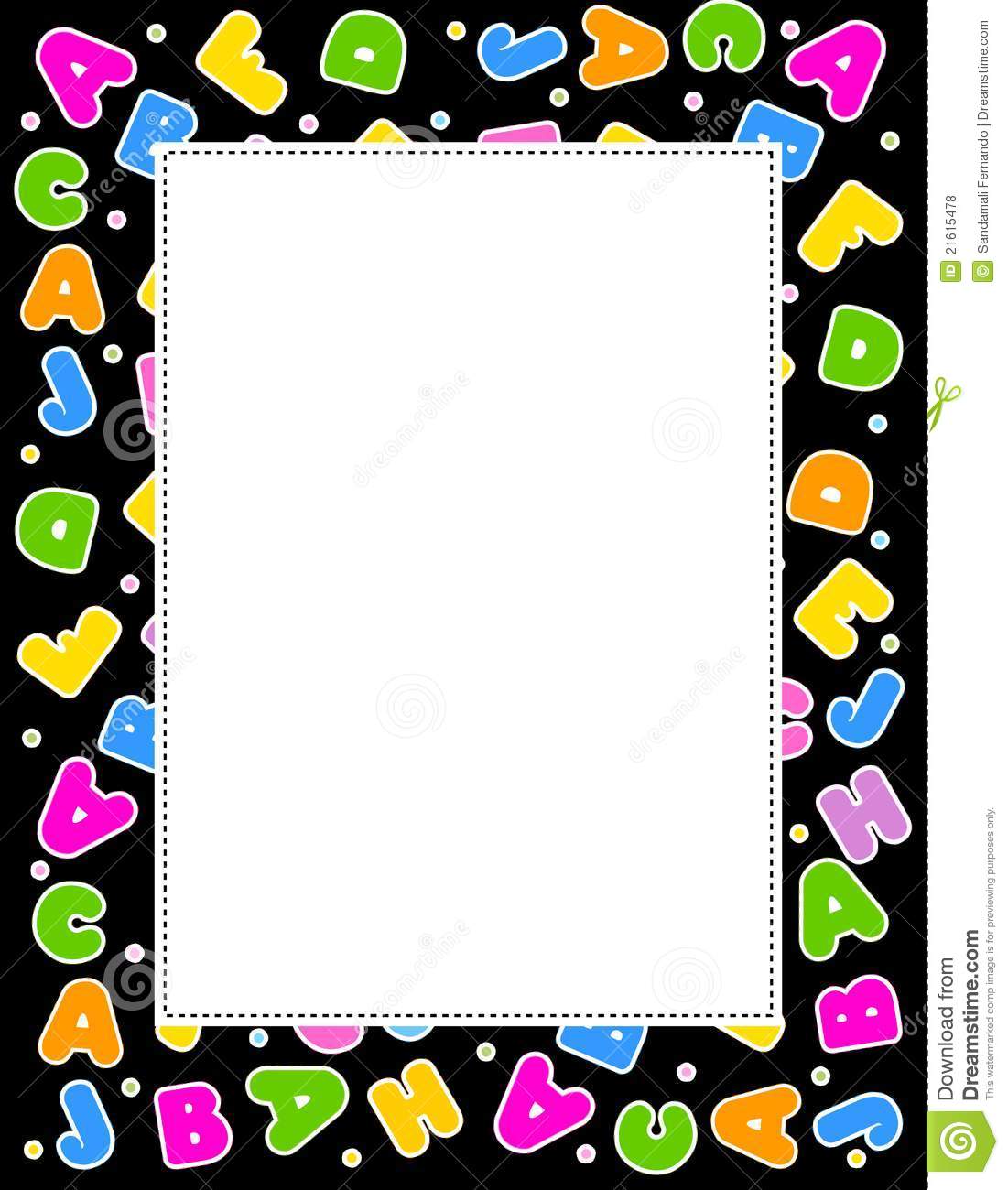 And Colorful Alphabet Border On Black Background  A To Z Alphabet