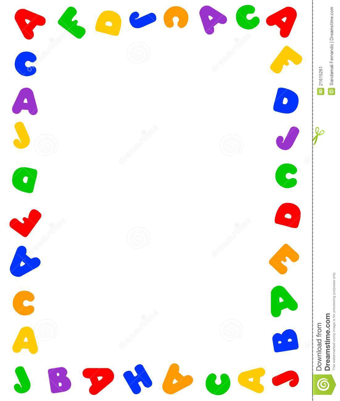     And Colorful Alphabet Border On White Background  A To Z Alphabet