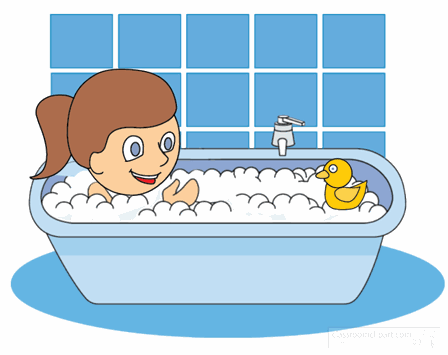 Animated Clipart  Girl In Bathtub Animation 2b   Classroom Clipart