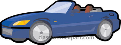 Automobiles   Blue Convertable Sports Car 1107   Classroom Clipart