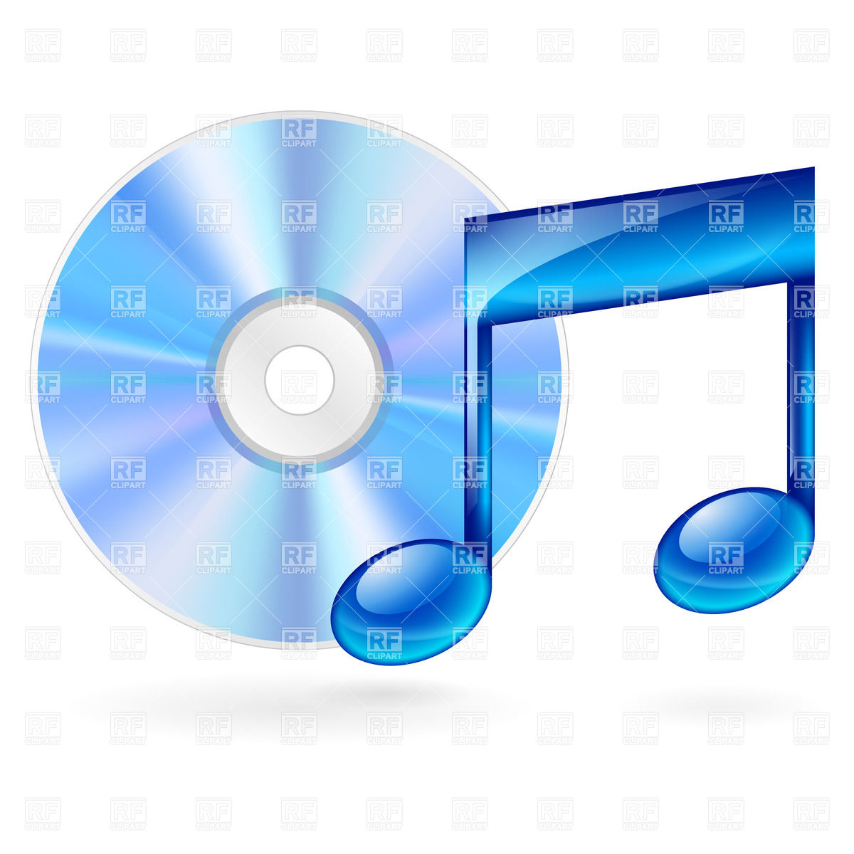 Cd Disc With Blue Musical Note 26812 Icons And Emblems Download