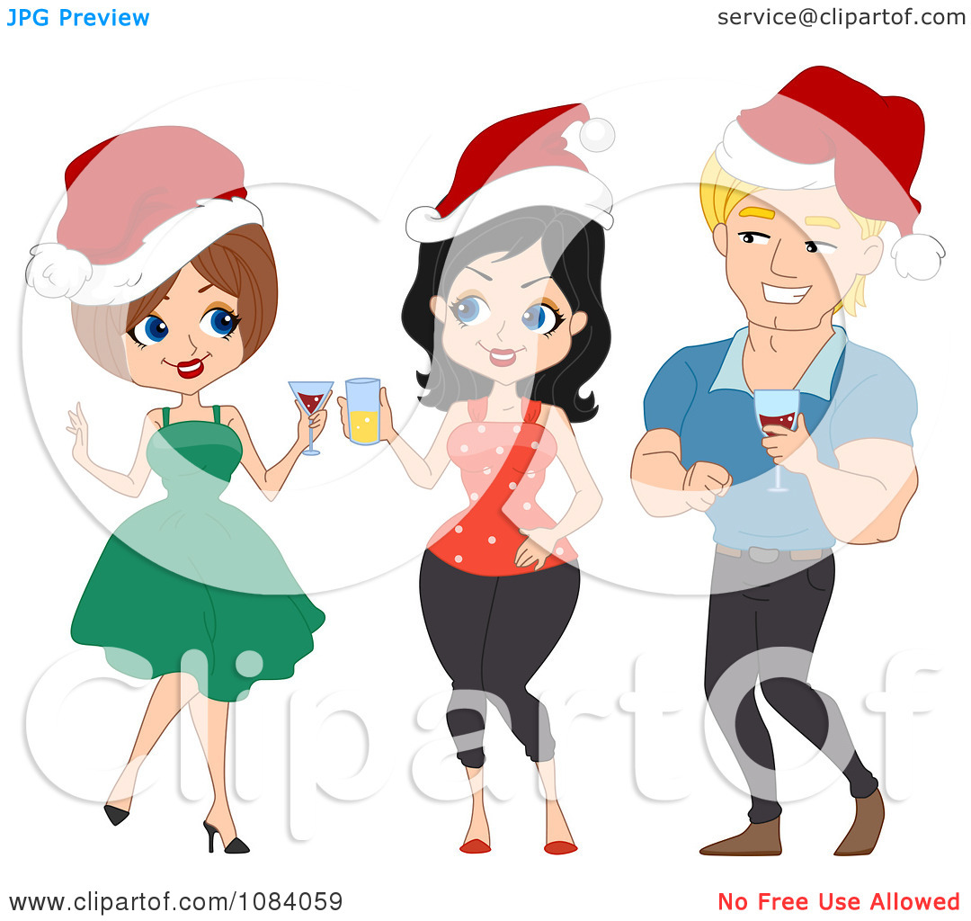 Christmas Party Clip Art Clipart Man And Women Talking At A Christmas