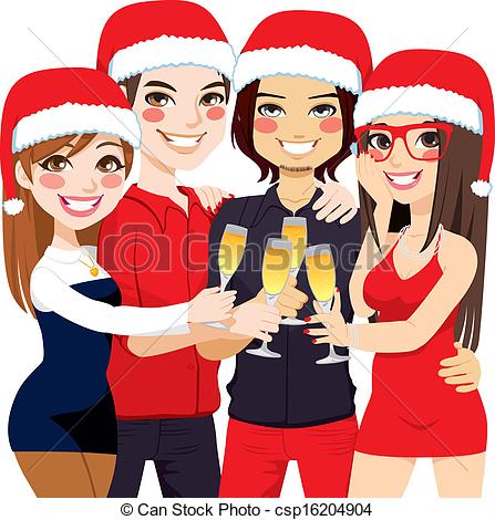 Christmas Party Friends Toast   Csp16204904