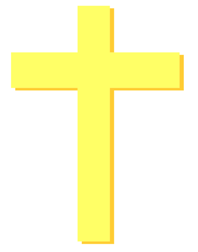 Clip Art Image  Christian Cross In Yellow With Shadow