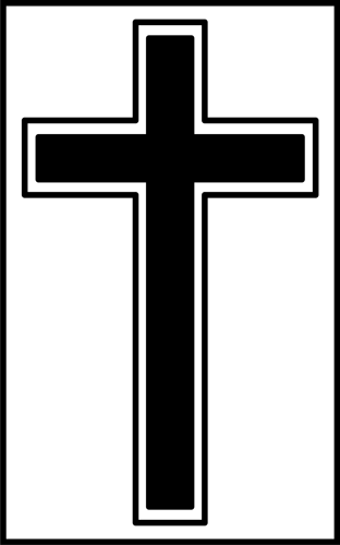 Clip Art Image  Picture Of A Christian Cross In Black And White  Image