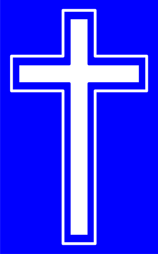 Clip Art Image  Picture Of A Simple Christian Cross In White Against A