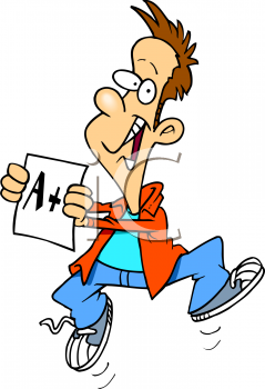 Clipart Of A Excited Student With An A