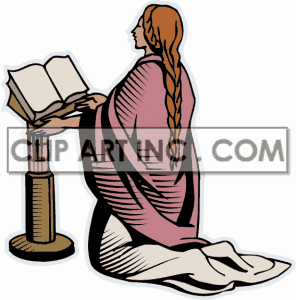 Clipart Of A Women Praying In Church   Download File To Remove The
