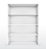 Empty Bookshelf Clipart 3d Isolated Empty White