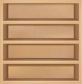 Empty Wooden Bookshelf   Clipart Graphic