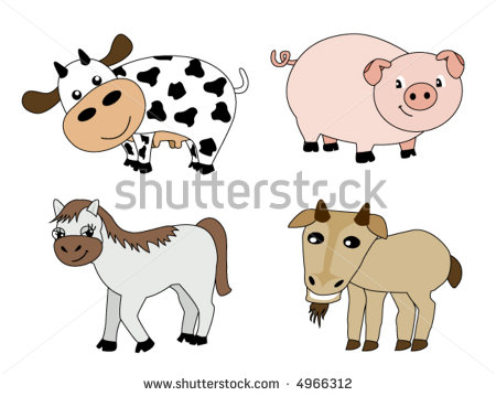 Farming Farm Icons Bulk Series Seamless Farm Animal Cow And