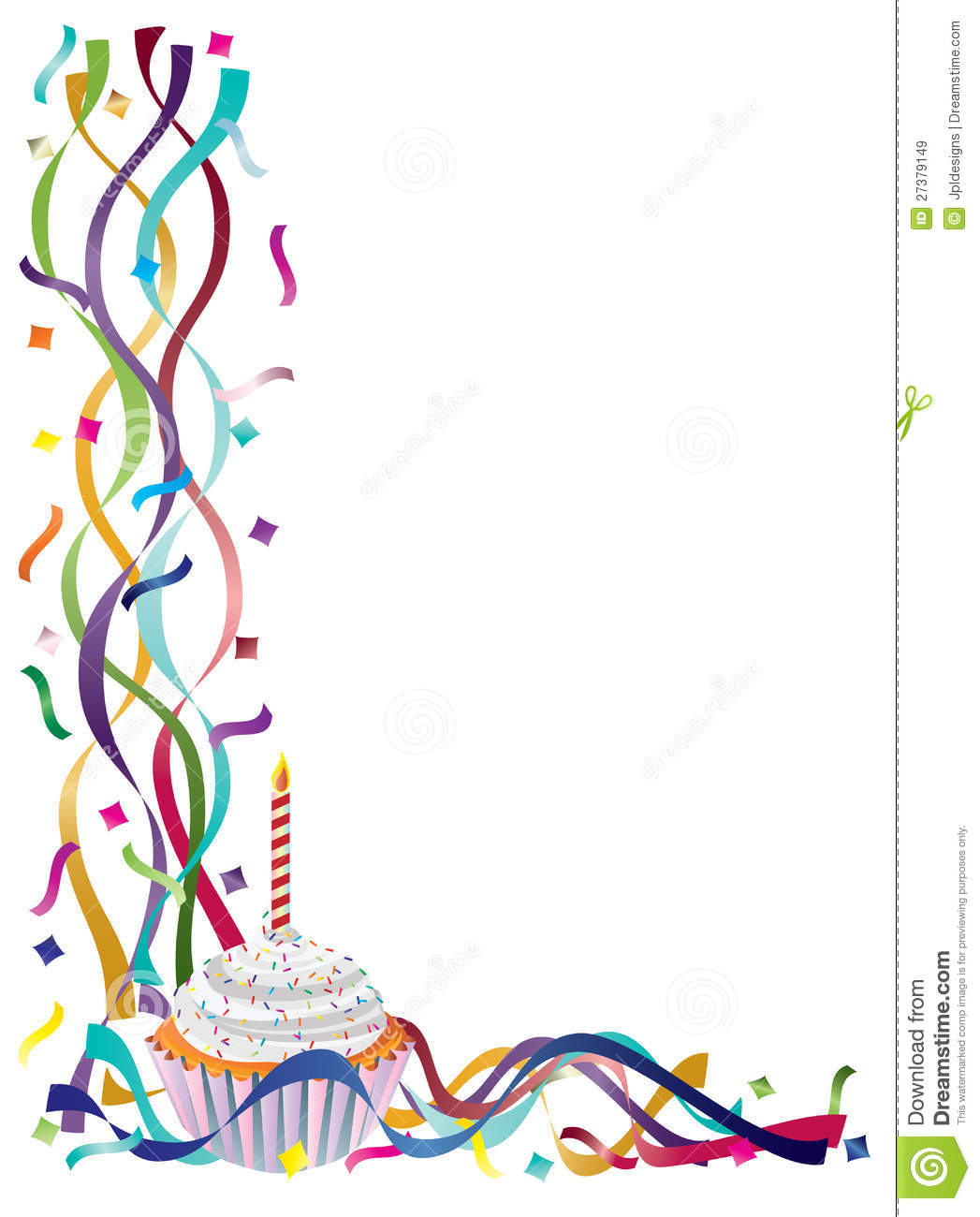 Free Clipart Birthday Backgrounds And Borders Birthday Cupcake With