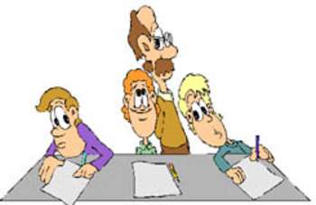 Free Clipart Illustration Of Kids Taking A Test