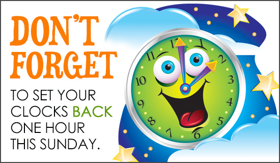 Free Set Clocks Back Ecard   Email Free Personalized Daylight Saving