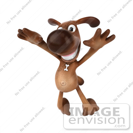 Happy Dance Dog Of A 3d Brown Dog Mascot