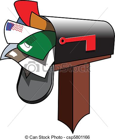 Of Mailbox   A Mailbox Stuffed With Mail Csp5801166   Search Clipart    
