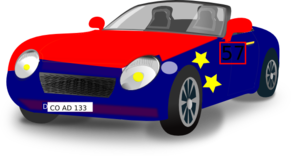 Red Blue Convertible Sports Car Clip Art At Clker Com   Vector Clip    