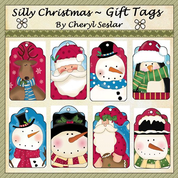 Silly Christmas Gift Tags  Pbc Gt   Clipart Natalizie   Pinterest