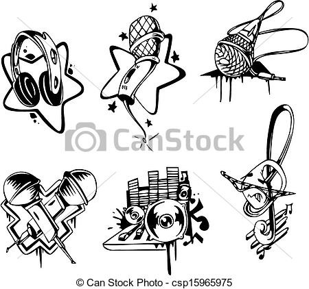 Vectors Illustration Of Musical Emblems And Symbols   Music Emblems