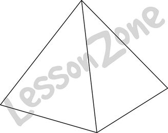 3d Shape Square Based Pyramid B W