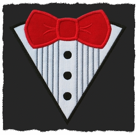 Bow Tie Tuxedo Applique   Gg Designs Embroidery