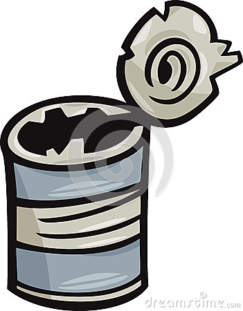 Cartoon Illustration Of Old Empty Can Junk Clip Art