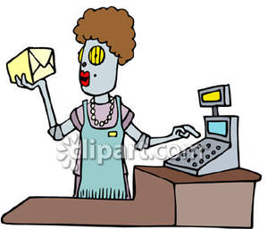 Cashier Clipart Robot Grocery Cashier Royalty Free Clipart Picture
