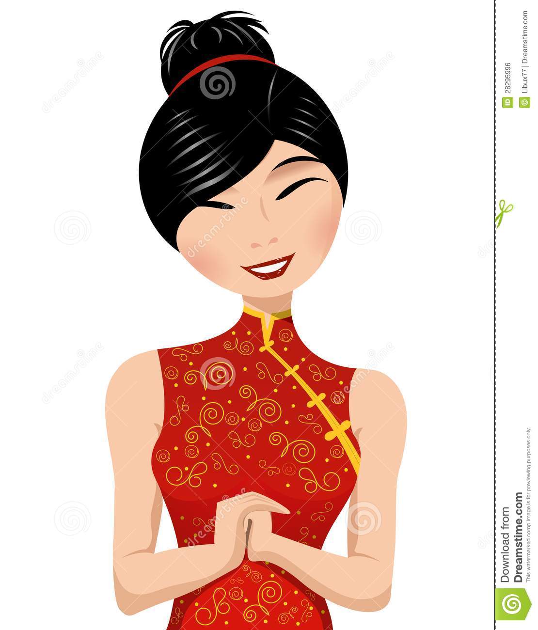 Chinese Girl Clipart Smiling Chinese Woman In