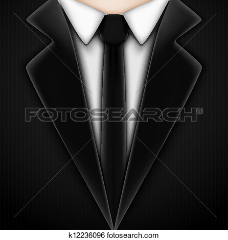 Clip Art   Black Tuxedo With Tie  Fotosearch   Search Clipart
