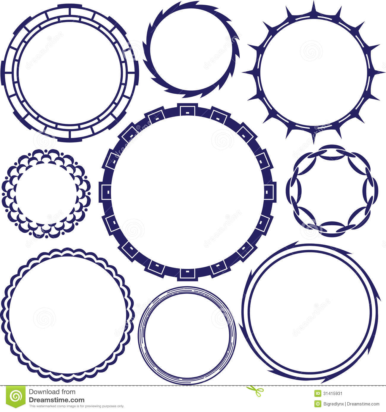 Clip Art Collection Of Several Circle And Ring Designs 