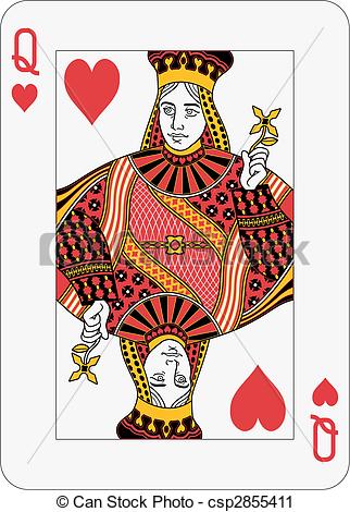Clip Art Of Queen Of Hearts Playing Card Csp2855411   Search Clipart