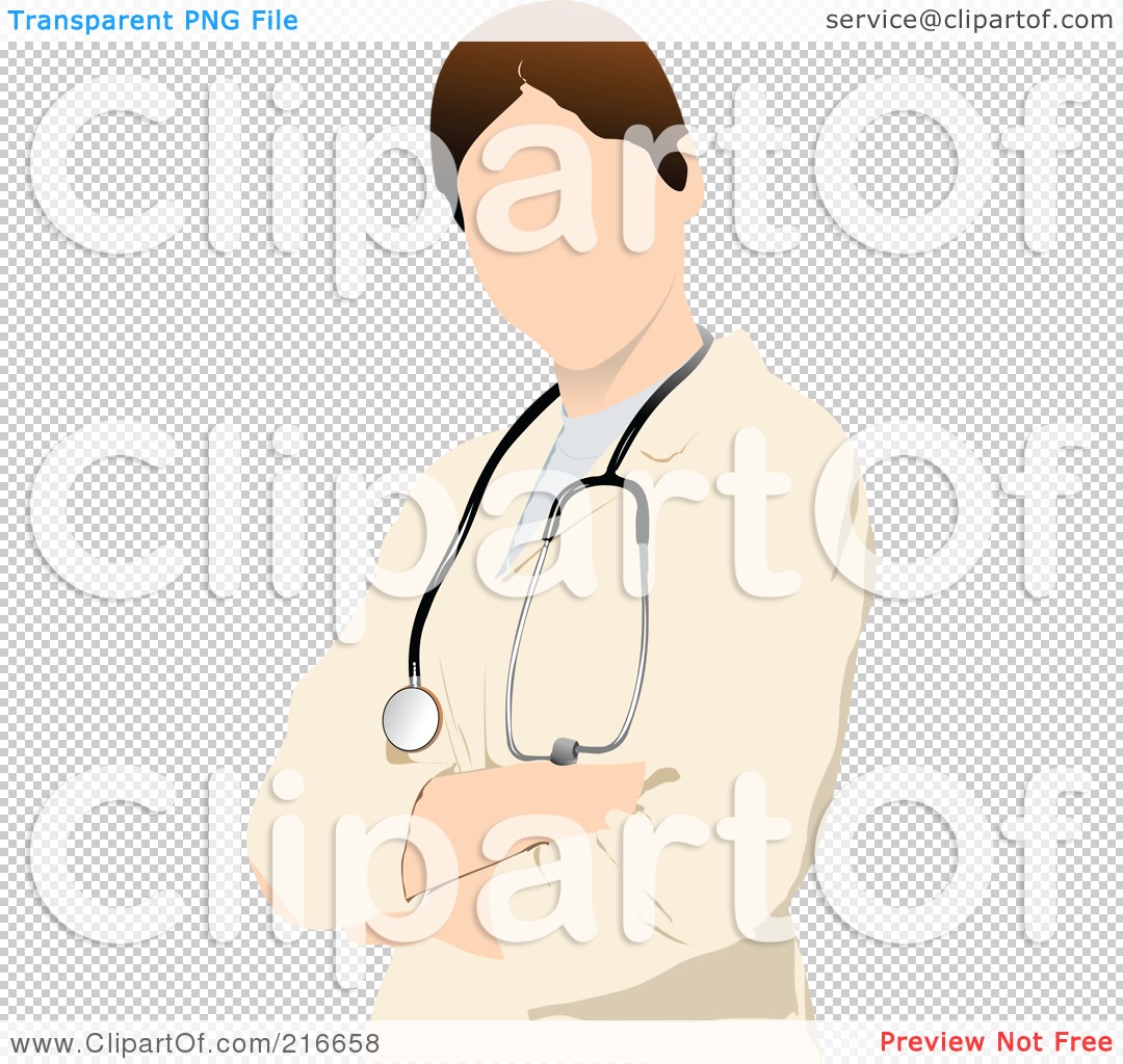 Clipart Illustration Of A Faceless Female Doctor In A Cream Lab Coat