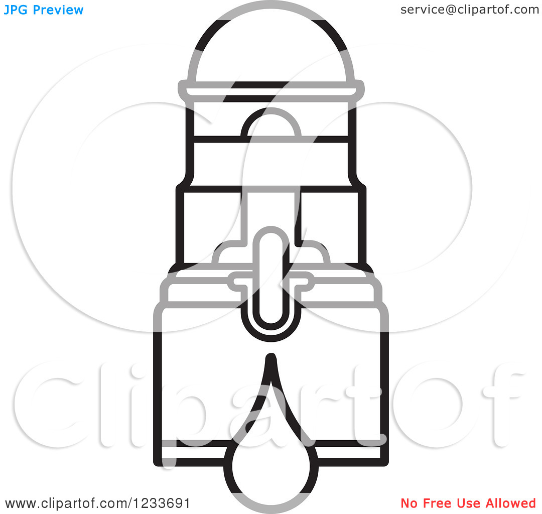 Clipart Of A Black And White Water Filter   Royalty Free Vector
