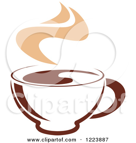 Clipart Of A Brown Coffee Cup With Tan Steam 3   Royalty Free Vector