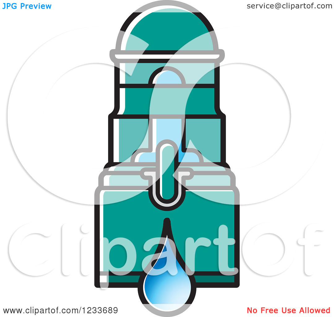 Clipart Of A Turquoise Water Filter   Royalty Free Vector Illustration