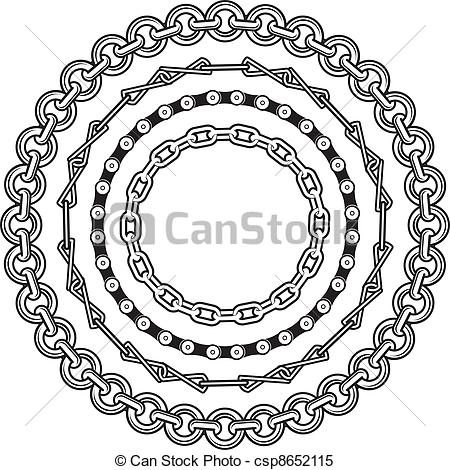 Clipart Vector Of Chain Rings   Clip Art Of Various Circular Chain