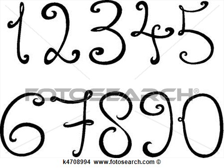 Decorative Numbers View Large Clip Art Graphic