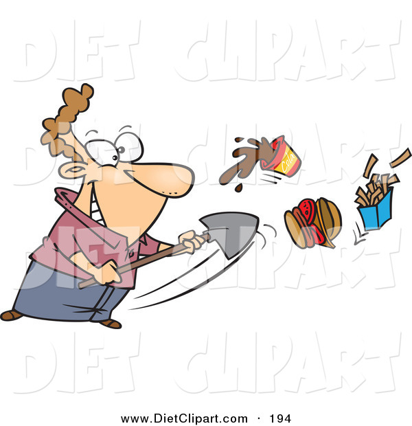 Diet Clip Art Of A Grinning Man Shoveling Junk Food Out By Ron