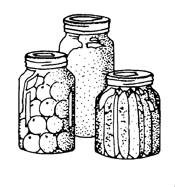 Food Clipart Page 15   B W Clipart  Vegetables Jars Tomato Corn